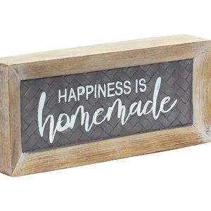 Happiness is Homemade Sentiment Standing Block Sign NWT